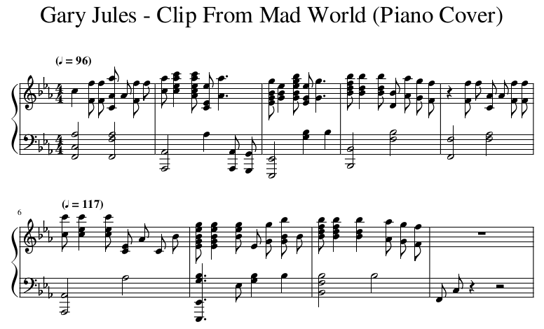 Piano chords to songs